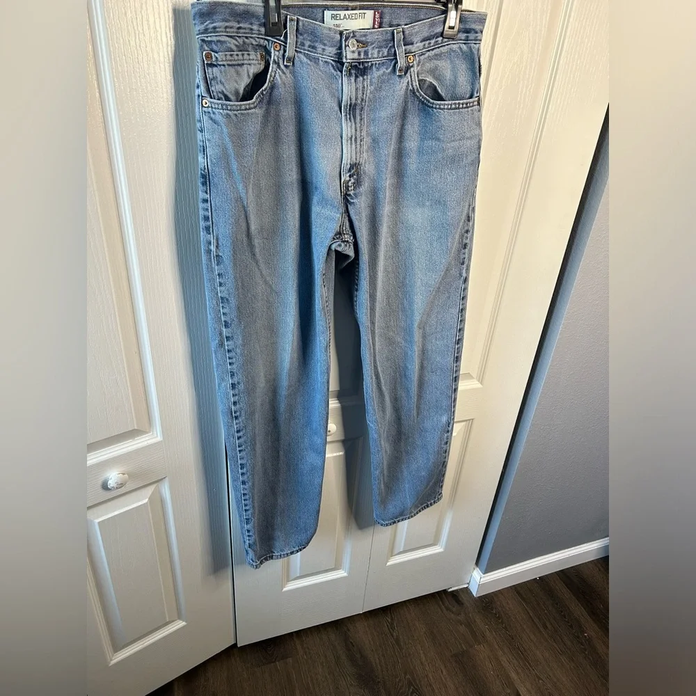 Vintage‎ Y2K Levis 550 Relaxed Mens 36X32 Light Wash 100% Cotton Label